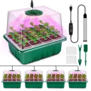 Seed Starter Tray with Grow Light, 4 Pack Seed Starter Kit with Timing Contro...