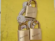 PADLOCKS SEACHOICE 37301 SOLID BRASS 1-1/4" 3 PAC KEYED BOATINGMALL EBAY BOAT