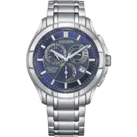 在飛比找momo購物網優惠-【CITIZEN 星辰】光動能 萬年曆 男士商務腕錶－藍(B