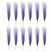 12 Pcs 17 Inch Faux Pampas Grass Artificial Boho Decor Gradient Purple