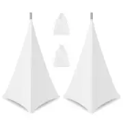 DJ Speaker Stand Cover White, 360 Degree Tripod Skirt with Storage Bag for St...