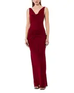 Nicholas Calia Sleeveless Deep Cowl Neck Maxi Dress