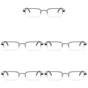 5 Pairs Mens Half Frame Lightweight Rectangular Reading Glasses Classic Readers
