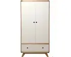 NORIC (AUSSIE MADE) 2 DOOR TASMANIAN OAK WARDROBE - 1800(H) X 1200(W) - CLEAR LA