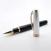 [LACHIEVA LUX] Metal Rollerball Pen with Germany Schneider Refill Nice Roller Pen for Man and Woman (Black/Gold Color)