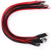 3mm Warm White Light Diode Wired, Round Head Highlight LED Beads 12V 50Pcs for Indicator Status Showing