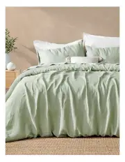 [Natural Home] Vintage Washed Hemp Linen Quilt Cover Set in Sage