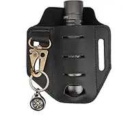 VIPERADE PJ9 Plus Multitool Sheath, Flashlight Holster with Key Holder, Multitool Pouch for Men, Pocket Organizer Men Leather Sheath for Multitools, Flashlights, Tactical Pens (Black)
