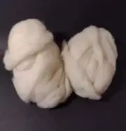 Undyed Roving Wool 4.2oz Two Pieces Felting Crafts Weaving Spinning Dyeable
