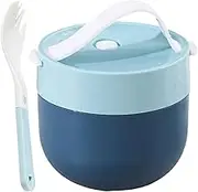 Hot Food Flask, 600ml Microwave Soup Mug with Lid, Stainless Steel Breakfast Pots with Spoon, Leakproof Portable Soup Flasks for Work, School, Picnic Travel Food Flask