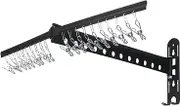 Wall Mounted Drying Rack Balcony Folding Clothes Hanging Wall Stainless Steel Laundry Drying Rack Coat Hangers