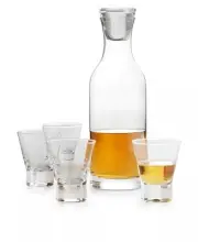 American Atelier Whiskey Decanter and Shot Glasses, 5 Piece Set Airtight Stop...