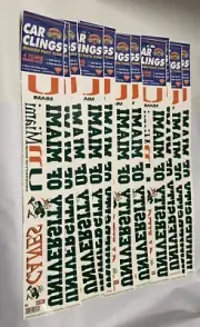 University Of Miami Hurricanes Static Car Cling Strips Of 4 Stickers (12 Packs)