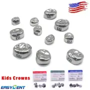 5Pcs Dental Crown Kids Primary Molar Teeth Stainless Steel Pediatric Temporary