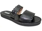 Tabitha Simmons Women's Akela Slide Sandals Black Calf Size US 8 - EU 38.5 B