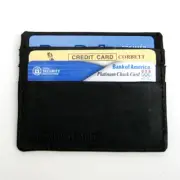 Black Leather Men 6 Credit Card Money Holder ID Thin Pocket Wallet USA Seller