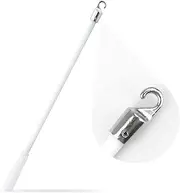12 Inch White Fiberglass Blind Wand with Metal Hook, Window Blind Tilt Wand, Vertical Blind Wand Control Replacement Parts, Handle Curtain Stick Blind Rods for Opener Accessory, 1Pcs