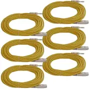 6YELLOW 1/4 TRS to 3pin XLR female balanced patch cord mic microphone cables 25'