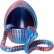 Meindin Printed Dragon Egg - Snake Statue Decor - Unique Rotating Design Gear Egg Ornament Snake Toy Ornament For Table Decor