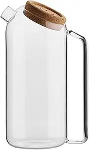 Glass Water Pitcher with Cork Cover Large-capacity Glass Teapot for Juice, Iced Tea, DIY Beverages Water Carafe -0.8L/477(0.8L)