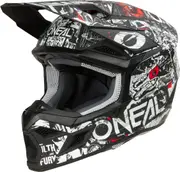 Oneal 3SRS Attack Motocross Helmet, black-white, Size L for Men Black White