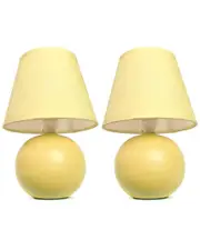Lalia Home Mini Ceramic Globe Table Lamp 2pk Set