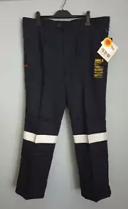 Bisley Workwear BP8000 Mens Navy FR Flame Resistant Taped Work Pants Size 107S
