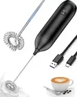 Electric Milk Frother Coffee Mixer Wand USB Rechargeable Drink Mixer Stainles...