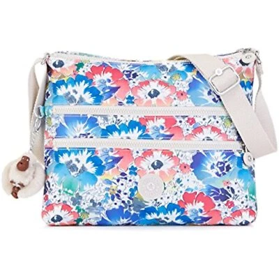 Kipling Women’s Alvar Crossbody Bag with Monkey Keychain Indigo/Bloom