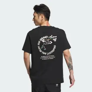 【adidas 愛迪達】上衣 男款 短袖上衣 運動 CNY 龍年 三葉草 FF TEE 黑 IX4221