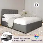 Bed Frame Double Size Platform Mattress Base Gas Lift Up Underbed Storage Grey