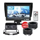 7" Monitor 4PIN Dual Head Rear View Reversing Cameras 12-24v For Truck Caravan