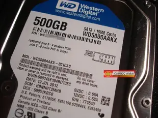 WD Caviar Blue 藍標系列 SATA3 500G 7200轉 16M 穩定安靜 高效能 WD5000AAKX