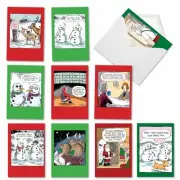 NobleWorks 10 Assorted Box Set Funny Christmas Mixed Occasions Greeting Cards...