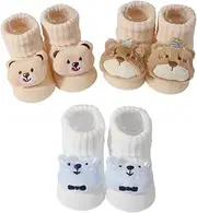 [Ubxvamm] 2 Pairs/3 Pairs Baby Ankle Socks with Cartoon Pattern Knitted Socks Kids Boys Girls Cotton Winter Socks for