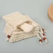 Foaming Soap Bath Accessory Bag Cotton Linen Foam Net Facial Cleanser Mesh Bag