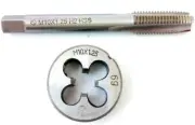 M10×1.25 HSS Metric Tap And Die Set,Thread Tap + Round Die Right Hand HSS Taper