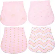 BESPORTBLE 4 Pack Baby Burp Cloths Newborn Saliva Towels Soft Cotton Waterproof Hiccup Pad for Girls Boys Machine Washable