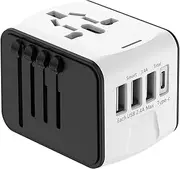 Travel Adapter with USB C - International Charger Phone Charger,Portable Charger USB Charger, Wall Charger Type C Adapter Fast Charging for US EU UK AUS