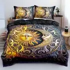 3D Moon Sun Face Quilt Cover Doona Duvet Covers Bedding Set with Pillowcase Gift