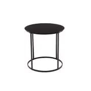 Boraam End Side Table 24" Round Metal Sturdy Iron Living Room Modern Dark Brown
