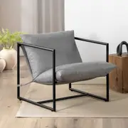 Zinus Aidan Sling Chair Metal Frame Armchair with Foam Cushion - Light Grey