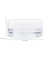 200 Pcs Beauticom 3G/3ML Round Clear Jars with White Screw Cap Lids