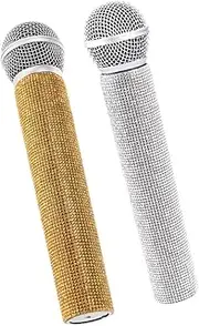 Kisangel 2Pcs Realistic Microphone Prop for Lightweight Pretend Microphone for Cosplay Party Favors and Stage Performance Simulation Plaything