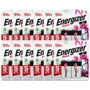 24x Energizer 9-Volt MAX Alkaline Batteries For Cameras Flashlights Toys Remote