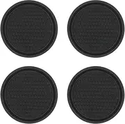 4PCS Silicone Car Coasters, Universal Anti-Slip Car Cup Holder Insert, Car Accessories for Women, Girl Car Accessories, Car Drink Can, Cute Car Cup Coaster, General Motors Drink Can Use (black)