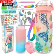 PELOSTA Decorate Your Own Water Bottle Kits for 3 4 5 6 7 8 Year Old Girls, Merm