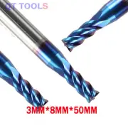 3Pcs 3mm Solid Carbide End Mill 4 Flutes CNC Milling Cutter Drill HRC65