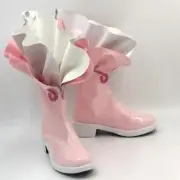Anime Mermaid Melody Nanami Luchia Cosplay Shoes Womens Halloween Cos Pink Boots
