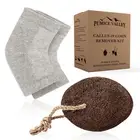 Pumice Stone for Feet & Moisturizing Heel Sleeves Natural Lava Foot Stone